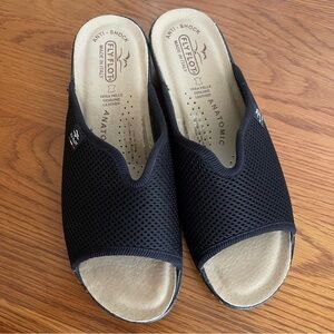 Fly Flot Mesh Slip On Mule Sandals Black Size 8